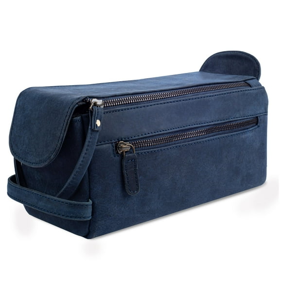 Neceser de viaje LEATHER VILLAGE Premium Leather Blue