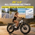 thumbnail image 2 of Seemoon Dual Motor Fat Tire Electric Bike with 52V Long Range Battery, 26 x 4.0 Inch Tires, Hydraulic Disc Brakes for Adult Riders, Class 1, UL 2849, 2 of 9
