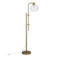 thumbnail image 1 of Hudson & Canal FL0369 Lampadaire en Laiton Réglable en Hauteur, 1 of 9