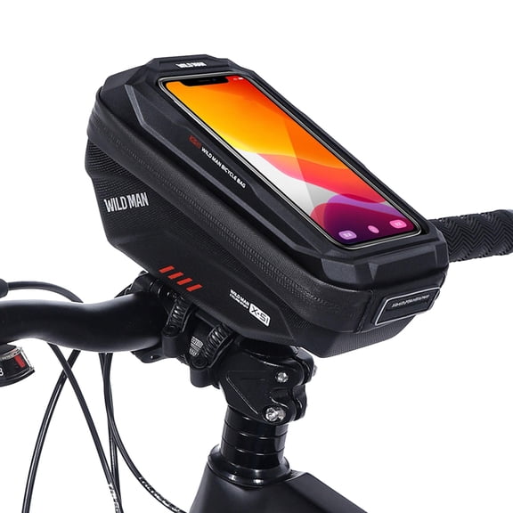 Bike Top Tube Bag Quick Release Hard Shell TPU Touch Screen Reflective For 6.1-6.8 Inch Mobile Phones