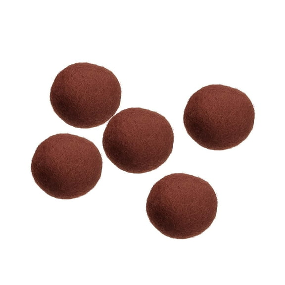 Wool Felt Balls Beads Woolen Fabric 3cm 30mm Brown for Home Crafts 5Pcs