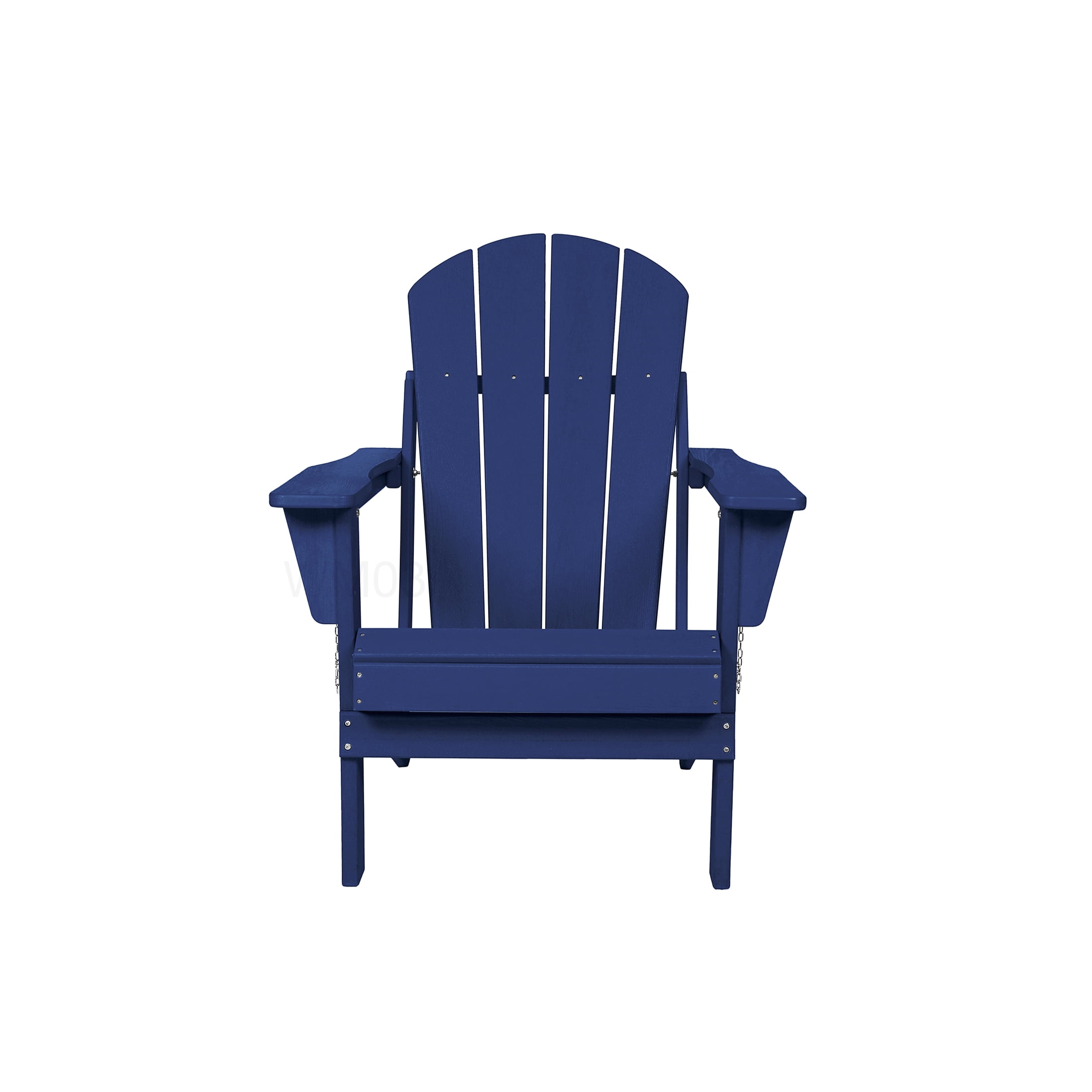 3-Piece Folding Adirondack Chair Set with Table, Navy Blue Wood Texture Patio Chairs for Outdoor Relaxation