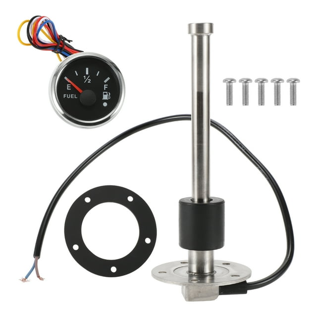Kit de Unidad de Envío de Combustible y Medidor Unique Bargains Longitud 200mm Unidad de Envío de Combustible para Barcos Metal Negro Plateado 240-33 Ohm