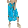 thumbnail image 3 of HAPPY BAY Women's Beachwear Summer Beach Wraps Bikini Wrap Sarong Coverups Skirt Bathing suit Swim Cover up Swimwear Coverups for Women One Size Turquoise, Tie Dye, 3 of 5