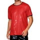 thumbnail image 1 of INSPIRE CHIC Camiseta de fiesta con lentejuelas metálicas de manga corta para hombres XL roja, 1 of 5