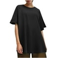 thumbnail image 4 of Jalioing Basic Loose T Shirt for Women Oversized Solid Color Short Sleeve Tee Shirt Casual Comfy Crew Neck Tops, 4 of 7