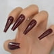 thumbnail image 5 of Uñas postizas Apuakthei Salon Ultra Long Coffin Ballerina Display C Curvadas Uñas postizas Borgoña Rojo oscuro Sin pegamento Color sólido Uñas artificiales pintadas a presión, 5 of 6