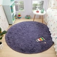 thumbnail image 5 of TWINNIS Round Rug Soft Fluffy Circle Rugs Shaggy Area Carpets for Bedroom, Baby Room,Nursery Room,6'x6',Gray Purple, 5 of 6
