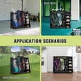 thumbnail image 5 of LZBEITEM Golf Bag Organizer Rack with Wheels - Triple Bag Storage Stand Ideal for Garage, Clubs, and Home, Black, 5 of 13