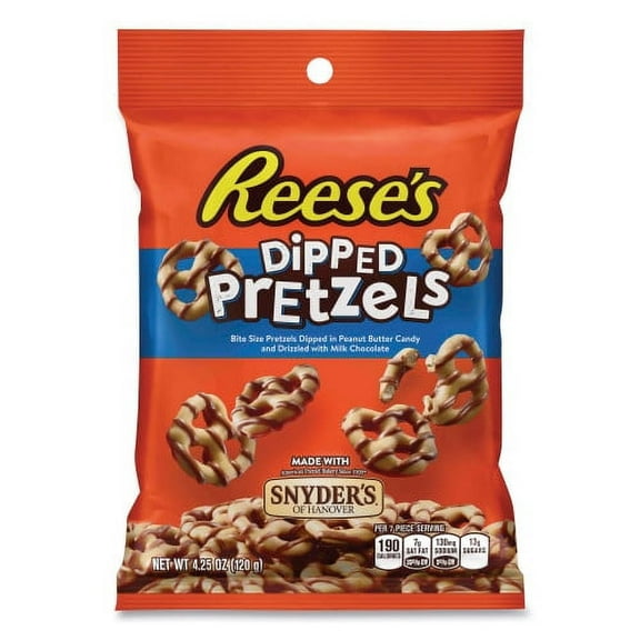 New Reese's Dipped Pretzels, 4.25 oz Bag, 4/Carton, Ships in 1-3 Business Days