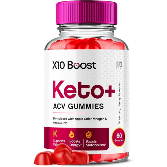 X10 Boost Keto ACV Gummies -Apple Cider Vinegar Supplement for Energy & Focus - Dietary Supplement Gummies with Apple Cider Vinegar Folate Vitamin B12 B6 Beet Root (60 Gummies)