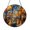 Acrylic 3.5 Inch, variant on City Street Stained Glass Style Suncatcher Window Hanging Decor, Round Fall Tree and Street Lamp Glass Window Panel Art, Decorative Urban Night Scene Window Ornament for Home Decor