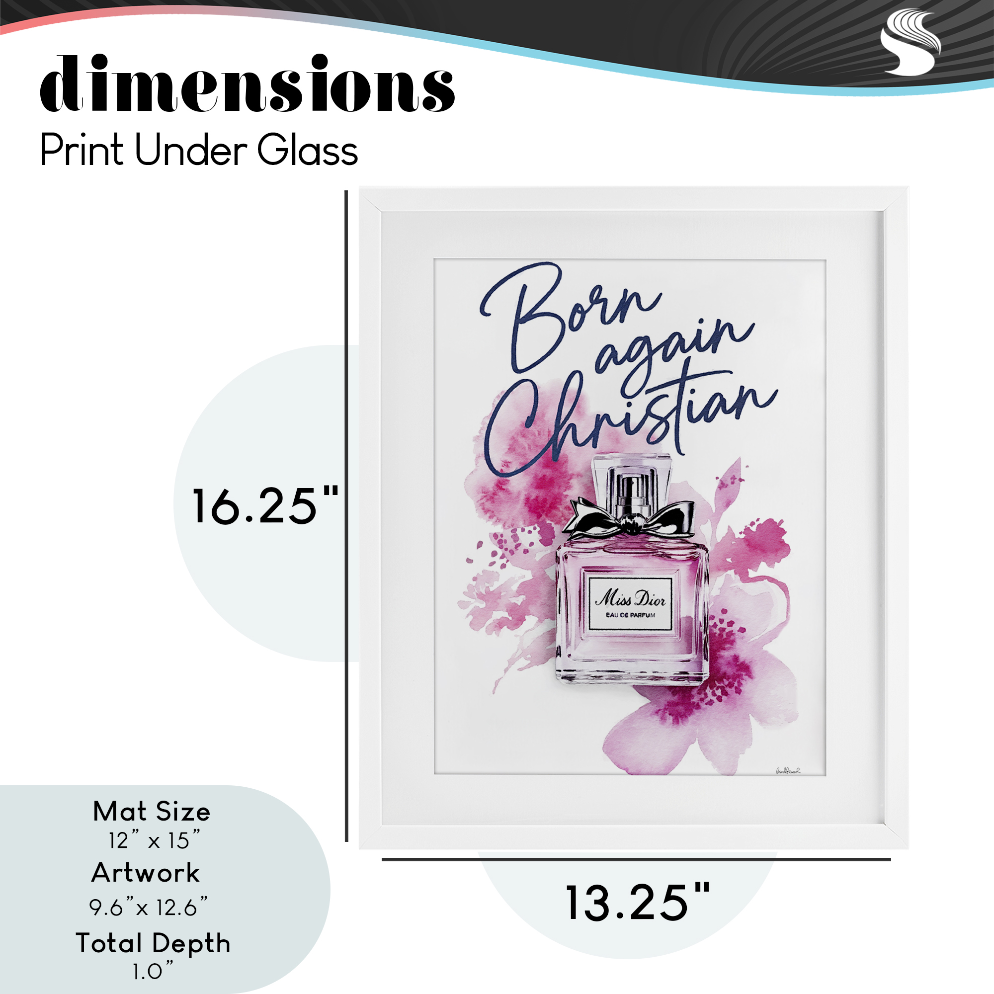 Born Again Christian with Fragrance White Framed Print Under Glass, design by Amanda Greenwood