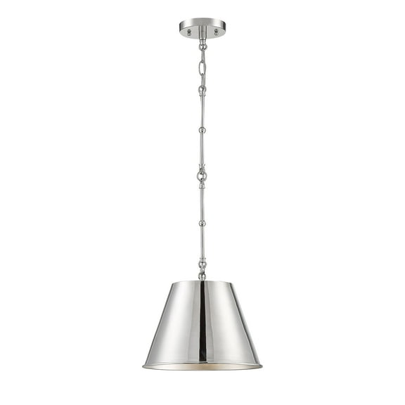Savoy House 7-132-1-109 Alden 1 Light Polished Nickel Pendant (12" W x 9"H)