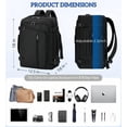 thumbnail image 3 of WANDF Expandable Travel Backpack 17 In Laptop Backpack with Wet Pocket For Spirit Airlines,Underseat personal item travel bag Hand Luggage, Large Casual Daypack for Weekender Business(Black Bag), 3 of 11