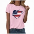 thumbnail image 2 of KPOPLK American Flag Heart Shirts for Women 4th of July T-Shirt Graphic Patriot Tee USA Flag Shirt Tops(Pink,XL), 2 of 5