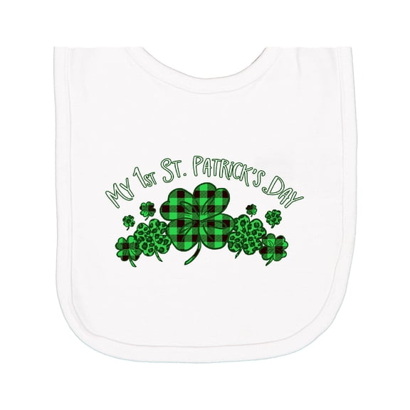 Inktastic My 1st St. Patrick's Day with Plaid Shamrocks Newborn Bib