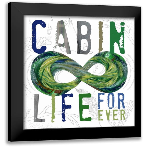 Longfellow Designs 12x12 Black Modern Framed Museum Art Print Titled - Cabin Life