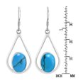 thumbnail image 5 of Bali Style Teardrops Oval Blue Turquoise .925 Sterling Silver Dangle Earrings, 5 of 5