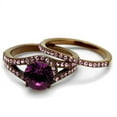 thumbnail image 4 of IP Coffee light Stainless Steel Ring with Top Grade Crystal in Amethyst for Women Amethyst Stone Color Style TK2745 Size 9, 4 of 4