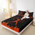 thumbnail image 4 of Homewish Ball Sports Athlete Bed Sheets, Cartoon Baseball Player King Sheets, Teen Kid Child Sheet Set, Black Orange Ultra Soft Bedroom Decor, 4-Piece, 4 of 7