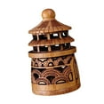 thumbnail image 4 of Colgante de madera tallada, adorno colgante fácil de llevar, hueco, creativo, llavero de regalo Forma de pagoda, 4 of 9