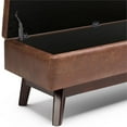 thumbnail image 4 of Simpli Home Owen 48" Faux Leather Mid Century Storage Ottoman in Saddle Brown, 4 of 7