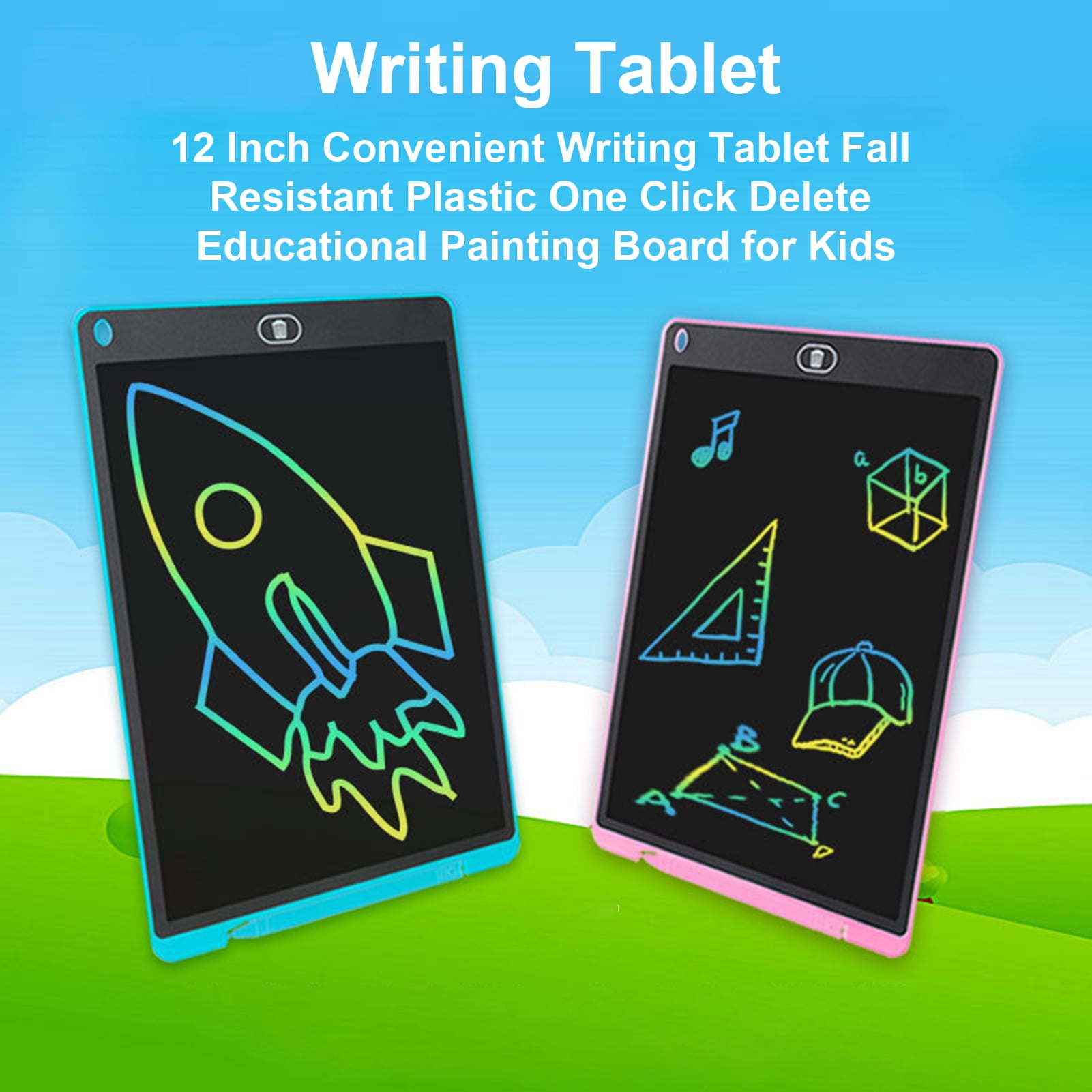 12 Inch Convenient Writing Tablet Fall Resistant Plastic One Click