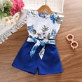 thumbnail image 4 of Kkkded Kids Baby Girls Sleeveless Clothes 2Pcs Set 4-7Years Toddler Sleeveless Printed Princess Outfits Sleeveless Top and Shorts Summer Girls Outfit, 4 of 7