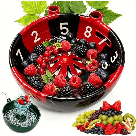2026 NEW Self Spinning Berry Washing Bowl, Automatic swirl fruit colander with drain hole, multipurpose kitchen washer for Berries, Fruits and Vegetables