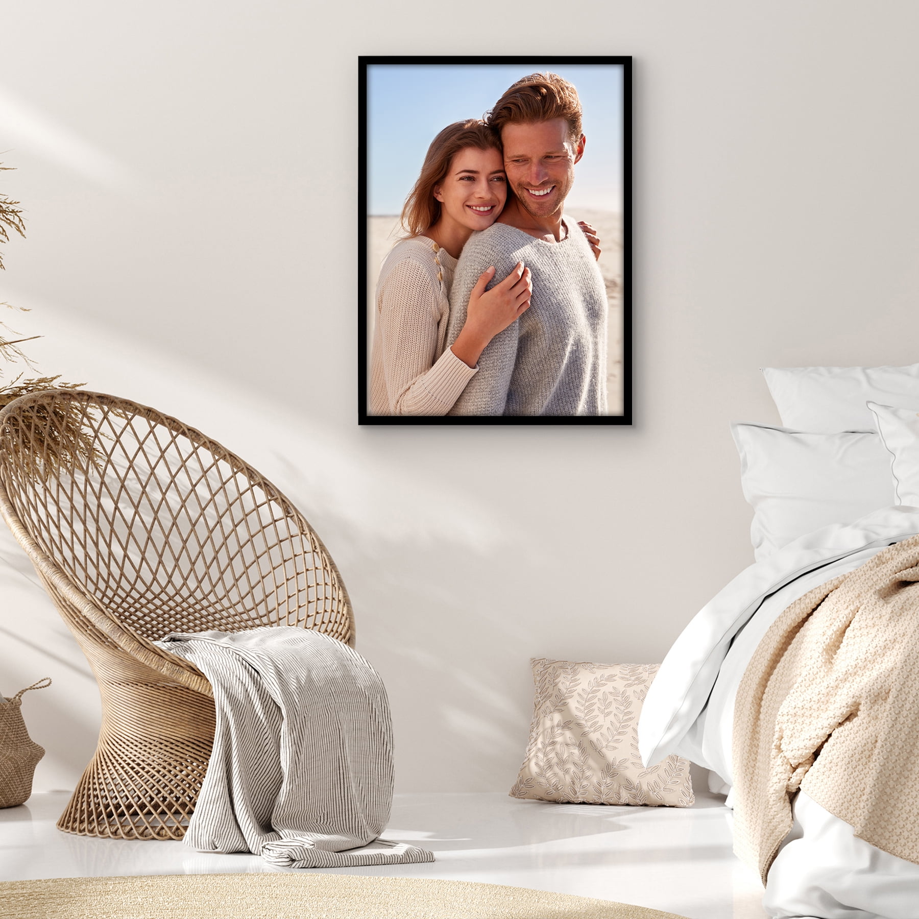 Americanflat 22x30 Picture Frame with Polished Plexiglass Streamline Collection Thin Border Wall - Black