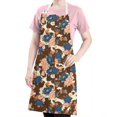 thumbnail image 5 of Pioneer Flower Floral Print Pattern Apron for Women and Men, Cotton Linen Waterproof with Pockets, Adjustable, 33x27 Inch for Kitchen, Gardening, BBQ, Salon, 5 of 6