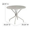 thumbnail image 2 of Flash Furniture Commercial Grade 35.25" Round Light Gray Indoor-Outdoor Steel Patio Table with Umbrella Hole, 2 of 4