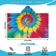 thumbnail image 2 of Colorful Tie Dye Mandala Pattern Hooded Bath Towel，50"x30" for Ages 3 To 12 Kids, Quick Dry Lightweight Soft Microfiber Hood Beach Towel Cover Up for Kids, 2 of 7
