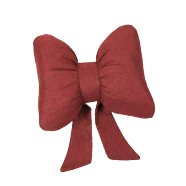 Soporte lumbar de almohada para el cuello de automóvil para sillas de computadora cómodas lino decorativo elegante versátil Uso de la habitación del rojo