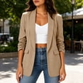 thumbnail image 5 of GUACER Blazers for Women 3/4 Sleeve Casual Open-Front Relaxed Fit Business Suit Coat with Pockets, 5 of 9