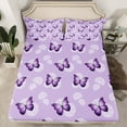 thumbnail image 2 of Homewish Purple Butterflies 4-Piece Full Size Sheets For Girls,Chic Floral Dandelion Bed Sheets,Dreamy Princess Lightweight Sheet Sets,Lightweight Room Decor, 2 of 7