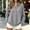 Gray, variant on Women's Waffle Knit Henley Pullover Mock Neck Long Sleeve Button Top Relaxed Fit Casual Sweatshirt with Ribbed Trim