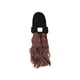 thumbnail image 1 of Minnieouse Peluca de sombrero para mujer, extensión de cabello falso de Color sólido largo, gorra de otoño a la moda, tocado de fibra de alta Cuidado del cabello Marron oscuro, 1 of 6