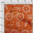 thumbnail image 2 of oneOone Cotton Cambric Orange Fabric Bicycle Diy Clothing Quilting Fabric Print Fabric By Yard 56 Inch Wide, 2 of 6