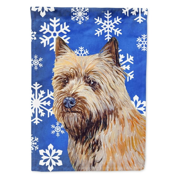 Carolines Treasures LH9275-FLAG-PARENT Cairn Terrier Winter Snowflakes Holiday Flag  multicolor