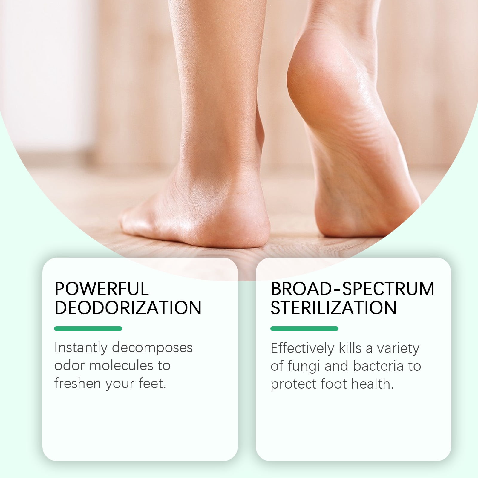 Alvantor Foot Spray with Tea Tree Oil, Moisturizing Deodorizer for Dry Cracked Heels Itchy Feet Antifungal, 3.38fl.oz