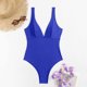 thumbnail image 5 of Traje de Baño con Correa de Bikini de Color Sólido Sexy para Mujeres, Traje de Baño Retro de Nylon con Almohadilla de Pecho para Piscina, Playa Y Verano, 5 of 8