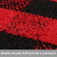 thumbnail image 2 of 2 Pieces Buffalo Plaid Check Rug Set Water Absorb Non-Slip Kitchen Rug Bathroom Mat Checkered Doormat Carpet for Laundry (17"x48"+17"x24", Black&Red), 2 of 6