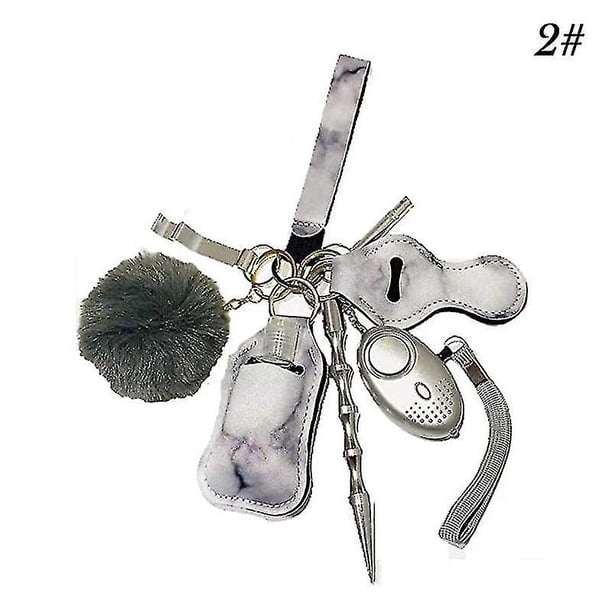 Conjunto de alarma de seguridad personal, mini producto de autodefensa, llavero multifunción para mujeres, niñas y niños