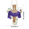 thumbnail image 3 of Easter Door Sign He is Risen Hanging Decor Religious Cross Sign Easter Wreaths for Front Door Outside Christian Flowers Hanging Hanger for Farmhouse Front Porch Wall Decor, 3 of 6