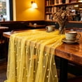 thumbnail image 4 of Camino de mesa, camino de mesa de boda de poliéster perlado transparente de 29,52 x 118,11 pulgadas, mantel largo elegante para decoración de fiestas y fondos de eventos en casa, 4 of 6
