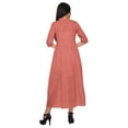thumbnail image 4 of Moomaya Long Women Dress Solid Casual A-Line Front Slit Short Sleeve Kurta, 4 of 5