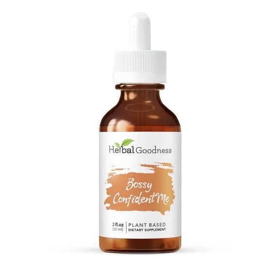 Bossy Confident Me! Liquid Extract Supplement, Mood, Clarity, Focus, Calm Support with Ashwagandha - 2fl. oz | Herbal Goodness
