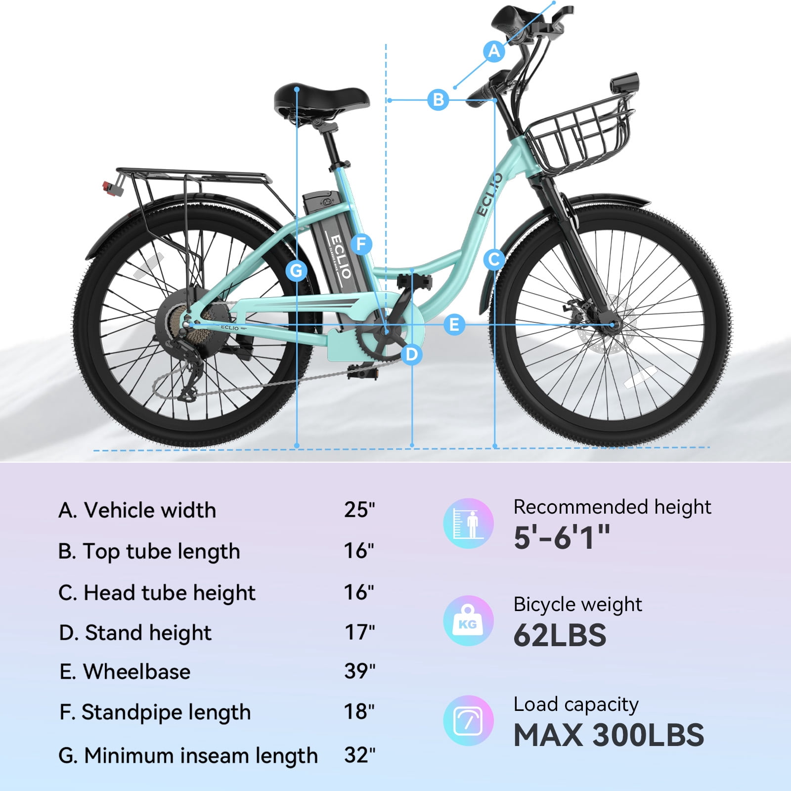 24 Inch Cruiser Electric Bike, E-Bike for Adults with 48V 13AH Removable Battery, Step Through Ebike for Women Men,City Electric Bicycle,for City Commute